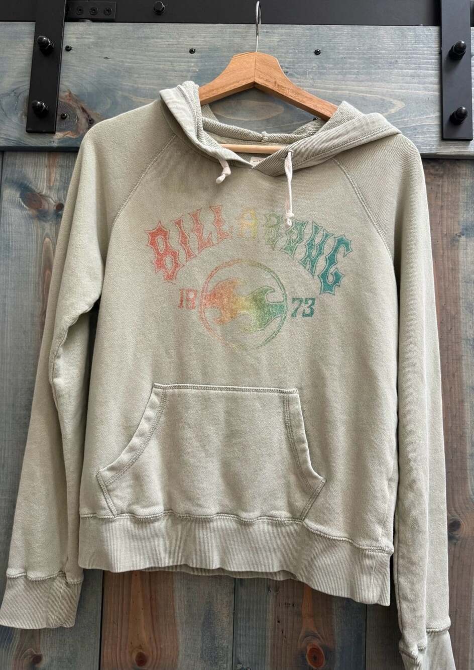Billabong 1973 Graphic Pullover Hoodie Sage Green Sweatshirt